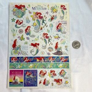 Disney Little Mermaid Ariel Holographic Iridescent Sticker Sheet Japan Exclusive